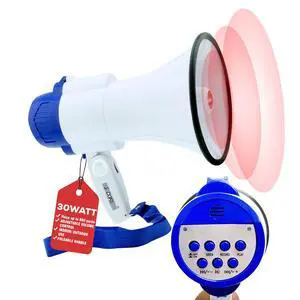 5 Core Megaphone 30W Bull Horn PA Speaker with 800 Yards Range USB Loud Siren Voice Amplifier Portable - Multi 5 Core Megaphone 30W Bull Horn PA Speaker with 800 Yards Range USB Loud Siren Voice Amplifier Portable - Multi