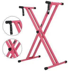 5 Core KS 2X Piano Keyboard Stand Double X Style Heavy Duty Adjustable Digital Electric Piano Riser Durable & Sturdy Music Synthesizer Holder Stands For 61 76 88 Keys with Secure - Blush Pink 5 Core KS 2X Piano Keyboard Stand Double X Style Heavy Duty Adjustable Digital Electric Piano Riser Durable & Sturdy Music Synthesizer Holder Stands For 61 76 88 Keys with Secure - Blush Pink