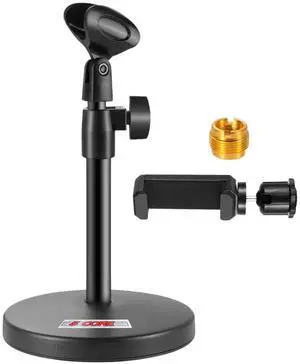 5 Core MS RBS BOOM Mic Stand 3 in 1 Desktop Microphone Stands Adjustable Table Holder with Phone Clamp - Black 5 Core MS RBS BOOM Mic Stand 3 in 1 Desktop Microphone Stands Adjustable Table Holder with Phone Clamp - Black