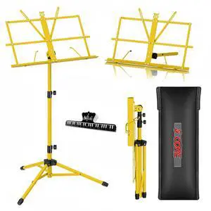 5 Core Music Stand Adjustable 57" Desktop Book Stands Sheet Holder All Metal Portable Bookstand - Yellow 5 Core Music Stand Adjustable 57" Desktop Book Stands Sheet Holder All Metal Portable Bookstand - Yellow