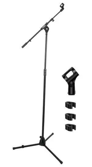 5 Core Mic Stand Adjustable Microphone Stands Floor with 180° Rotating Telescoping Metal Boom Arm - Black 5 Core Mic Stand Adjustable Microphone Stands Floor with 180° Rotating Telescoping Metal Boom Arm - Black