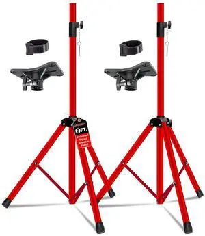 5 Core Speaker Stand 2Pcs Tripod Floor Tall Adjustable Up to 72 Inch DJ Studio Monitor Stands Pole Mount - Red 5 Core Speaker Stand 2Pcs Tripod Floor Tall Adjustable Up to 72 Inch DJ Studio Monitor Stands Pole Mount - Red
