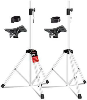 5 Core Speaker Stand 2Pcs Tripod Floor Tall Adjustable Up to 72 Inch DJ Studio Monitor Stands Pole Mount - White 5 Core Speaker Stand 2Pcs Tripod Floor Tall Adjustable Up to 72 Inch DJ Studio Monitor Stands Pole Mount - White