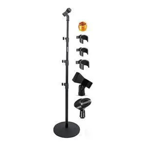 5 Core Microphone Stand 3 Level Height Adjustable 24-67" with Heavy Duty Round Base Floor Mic Stands - Black 5 Core Microphone Stand 3 Level Height Adjustable 24-67" with Heavy Duty Round Base Floor Mic Stands - Black