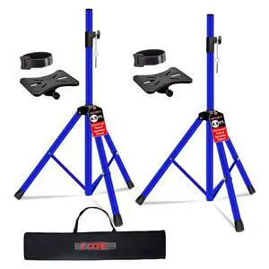 5 Core Speaker Stand Pair Adjustable 31 to 54" PA DJ Tripod Stands Heavy Duty with 35mm Insert 132 Lbs - Deep Blue 5 Core Speaker Stand Pair Adjustable 31 to 54" PA DJ Tripod Stands Heavy Duty with 35mm Insert 132 Lbs - Deep Blue