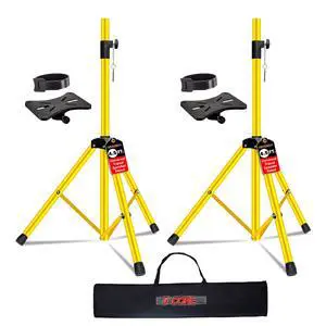 5 Core Speaker Stand Pair Adjustable 31 to 54" PA DJ Tripod Stands Heavy Duty with 35mm Insert 132 Lbs - Yellow 5 Core Speaker Stand Pair Adjustable 31 to 54" PA DJ Tripod Stands Heavy Duty with 35mm Insert 132 Lbs - Yellow