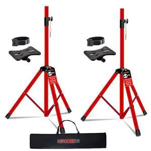 5 Core Speaker Stand Pair Adjustable 31 to 54" PA DJ Tripod Stands Heavy Duty with 35mm Insert 132 Lbs - Red 5 Core Speaker Stand Pair Adjustable 31 to 54" PA DJ Tripod Stands Heavy Duty with 35mm Insert 132 Lbs - Red
