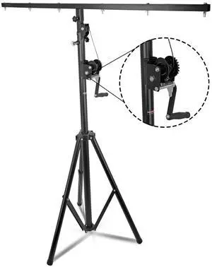 5 Core LS 110 CRANK DJ Light Stand Stage Lighting Truss System Hand Crank Up Heavy Duty Height Adjustable with T bar - Black 5 Core LS 110 CRANK DJ Light Stand Stage Lighting Truss System Hand Crank Up Heavy Duty Height Adjustable with T bar - Black