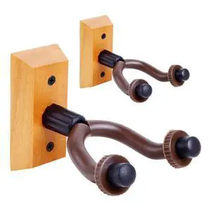 5 Core GH WD 2PCS Guitar Wall Mount Hanger Wooden Hook With Soft Padding Adjustable Rotatable Holder for Acoustic Classical Electric Bass Guitars - Brown 5 Core GH WD 2PCS Guitar Wall Mount Hanger Wooden Hook With Soft Padding Adjustable Rotatable Holder for Acoustic Classical Electric Bass Guitars - Brown