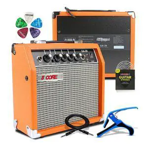 5 Core Guitar Amp 20W Electric Bass Acoustic Portable Amplifier Practice Amplificador - Orange 5 Core Guitar Amp 20W Electric Bass Acoustic Portable Amplifier Practice Amplificador - Orange