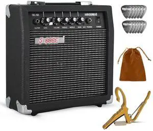 5 Core Guitar Amp 20W Electric Portable Mini Amplifier with Built in 6.5" Speaker Aux Headphone Jack - Black 5 Core Guitar Amp 20W Electric Portable Mini Amplifier with Built in 6.5" Speaker Aux Headphone Jack - Black