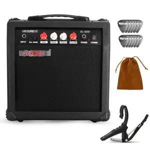 5 Core Guitar Amp 20W Electric Portable Mini Amplifier with Built in 6.5" Speaker Aux Headphone Jack - Black 5 Core Guitar Amp 20W Electric Portable Mini Amplifier with Built in 6.5" Speaker Aux Headphone Jack - Black