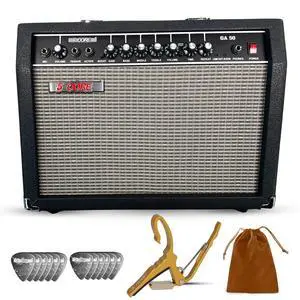 5 Core Guitar Amp 50W Electric Amplifier with Built in 8" Speaker Portable Mini Amps with Aux - Black 5 Core Guitar Amp 50W Electric Amplifier with Built in 8" Speaker Portable Mini Amps with Aux - Black