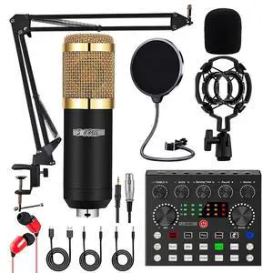 5 Core RM 8 BG Condenser Microphone Bundle, Podcast Equipment Bundle with Mixer, Mic Arm Stand, Shock Mount, Pop Filter & Headphone for Vocal Studio Recording Broadcasting YouTube Live - Gold 5 Core RM 8 BG Condenser Microphone Bundle, Podcast Equipment Bundle with Mixer, Mic Arm Stand, Shock Mount, Pop Filter & Headphone for Vocal Studio Recording Broadcasting YouTube Live - Gold