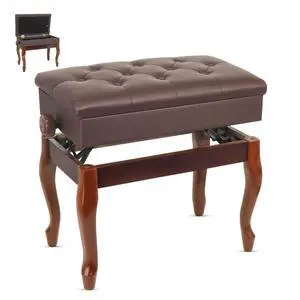 5 Core PNB WD HD BR Piano Bench Wooden Height Adjustable Stool Heavy Duty Keyboard Seat with Storage - Brown 5 Core PNB WD HD BR Piano Bench Wooden Height Adjustable Stool Heavy Duty Keyboard Seat with Storage - Brown