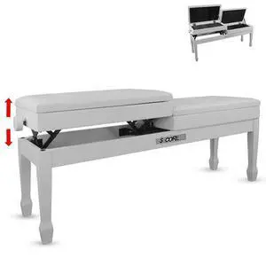 5 Core PNB DT WH Duet Piano Bench 3.5 Inch Padded Cushioned Stool Wooden Heavy Duty Musician Chair with Storage - White 5 Core PNB DT WH Duet Piano Bench 3.5 Inch Padded Cushioned Stool Wooden Heavy Duty Musician Chair with Storage - White