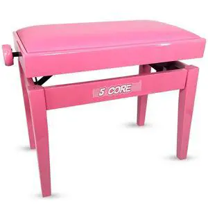 5 Core Adjustable Piano Bench Thick 3.25" Solid Wood Keyboard Stool Heavy Duty Musician Chair - Pink 5 Core Adjustable Piano Bench Thick 3.25" Solid Wood Keyboard Stool Heavy Duty Musician Chair - Pink