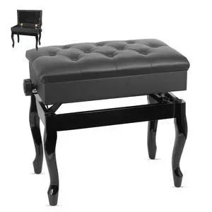5 Core PNB WD HD BLK Piano Bench Wooden Height Adjustable Stool Heavy Duty Keyboard Seat with Storage - Black 5 Core PNB WD HD BLK Piano Bench Wooden Height Adjustable Stool Heavy Duty Keyboard Seat with Storage - Black