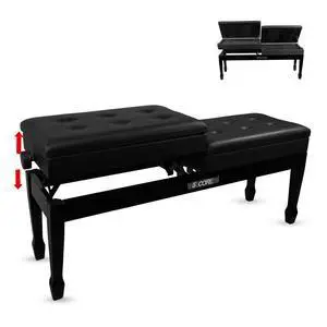 5 Core PNB DT BLK Duet Piano Bench 3.5 Inch Padded Cushioned Stool Wooden Heavy Duty Musician Chair with Storage - Black 5 Core PNB DT BLK Duet Piano Bench 3.5 Inch Padded Cushioned Stool Wooden Heavy Duty Musician Chair with Storage - Black