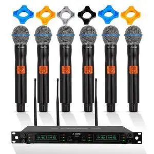 5 Core WM UHF HM Wireless Microphones 8 Channel Dynamic Karaoke Professional UHF Singing Mic System Handheld Cordless Inalambricos for Singer DJ Church - Black 5 Core WM UHF HM Wireless Microphones 8 Channel Dynamic Karaoke Professional UHF Singing Mic System Handheld Cordless Inalambricos for Singer DJ Church - Black