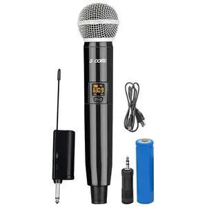 5 Core WM 1001 Wireless Microphone VHF Professional Handheld Inalambricos Cordless Mic System Portable for Karaoke Singing Wedding DJ Party Speech Church - Black 5 Core WM 1001 Wireless Microphone VHF Professional Handheld Inalambricos Cordless Mic System Portable for Karaoke Singing Wedding DJ Party Speech Church - Black
