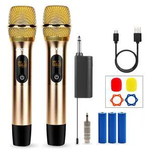 5 Core WM UHF 02 Wireless Microphones Pair UHF Professional Handheld Inalambricos Dual Cordless Mic System for Karaoke Singing Wedding DJ Party Speech Church - Rose 5 Core WM UHF 02 Wireless Microphones Pair UHF Professional Handheld Inalambricos Dual Cordless Mic System for Karaoke Singing Wedding DJ Party Speech Church - Rose