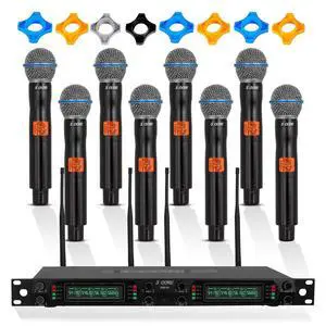 5 Core WM UHF HM Wireless Microphones 8 Channel Dynamic Karaoke Professional UHF Singing Mic System Handheld Cordless Inalambricos for Singer DJ Church - Black 5 Core WM UHF HM Wireless Microphones 8 Channel Dynamic Karaoke Professional UHF Singing Mic System Handheld Cordless Inalambricos for Singer DJ Church - Black