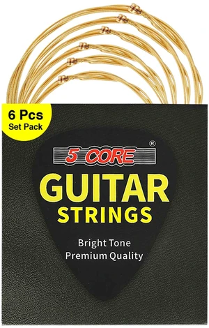 5 Core GS AC BRSS HD Acoustic Guitar 6 String Set Medium Gauge Steel Carbon Core Bright Tone Heavy Duty - Brass 5 Core GS AC BRSS HD Acoustic Guitar 6 String Set Medium Gauge Steel Carbon Core Bright Tone Heavy Duty - Brass