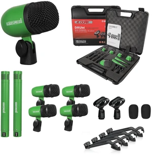 5 Core Drum Microphone Kit 7Pc All Metal Drummer Mics Tom/Snare & Cymbals Wired Instrument Drums Set - Green 5 Core Drum Microphone Kit 7Pc All Metal Drummer Mics Tom/Snare & Cymbals Wired Instrument Drums Set - Green