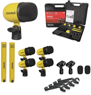 5 Core Drum Microphone Kit 7Pc All Metal Drummer Mics Tom/Snare & Cymbals Wired Instrument Drums Set - Yellow 5 Core Drum Microphone Kit 7Pc All Metal Drummer Mics Tom/Snare & Cymbals Wired Instrument Drums Set - Yellow