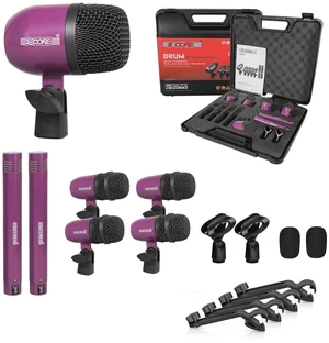 5 Core Drum Microphone Kit 7Pc All Metal Drummer Mics Tom/Snare & Cymbals Wired Instrument Drums Set - Purple 5 Core Drum Microphone Kit 7Pc All Metal Drummer Mics Tom/Snare & Cymbals Wired Instrument Drums Set - Purple