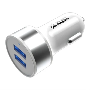 Xyst 2.4-Amp Dual USB Car Charger - White Xyst 2.4-Amp Dual USB Car Charger - White