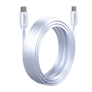 Xyst Flat USB-C to USB-C Charge and Sync Cable 4Ft - White Xyst Flat USB-C to USB-C Charge and Sync Cable 4Ft - White