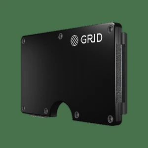 GRID Wallet Black Aluminum Money Clip Wallet, Slim Metal RFID Card Holder, Minimalist Front Pocket Wallet - Black GRID Wallet Black Aluminum Money Clip Wallet, Slim Metal RFID Card Holder, Minimalist Front Pocket Wallet - Black