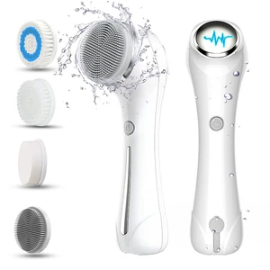 Tesco Facial Cleansing Brush, Brush for Exfoliating, IPX7 Waterproof 3 in 1 for Massaging, Deep Cleansing Rechargeable with 4 Brush Head Replacements, White Tesco Facial Cleansing Brush, Brush for Exfoliating, IPX7 Waterproof 3 in 1 for Massaging, Deep Cleansing Rechargeable with 4 Brush Head Replacements, White