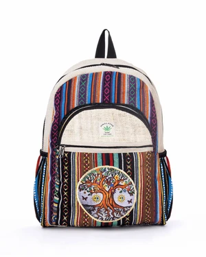 Kathmandu Collection Handmade Cotton and Hemp Tree of Life Backpack - Multi Kathmandu Collection Handmade Cotton and Hemp Tree of Life Backpack - Multi
