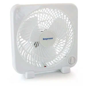 Impress 9-Inch 3-Speed Box Fan - White Impress 9-Inch 3-Speed Box Fan - White