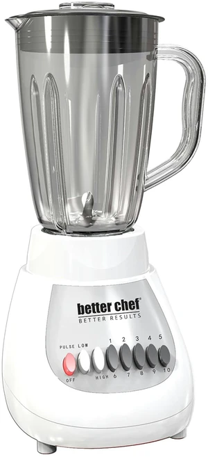 Better Chef 10-Speed 350-Watt Glass Jar Blender - White Better Chef 10-Speed 350-Watt Glass Jar Blender - White