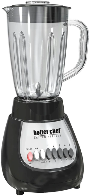 Better Chef 10-Speed 350-Watt Plastic Jar Blender - Black Better Chef 10-Speed 350-Watt Plastic Jar Blender - Black