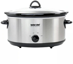Better Chef 6-Quart Oval Slow Cooker Brushed Stainless - Steel Better Chef 6-Quart Oval Slow Cooker Brushed Stainless - Steel