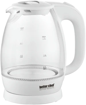 Better Chef 1.7-Liter (7.2-Cup) Glass Cordless Kettle W/Led - White Better Chef 1.7-Liter (7.2-Cup) Glass Cordless Kettle W/Led - White