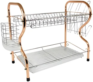 Better Chef 16-Inch Chrome Dish Rack With Copper Accents - Copper Better Chef 16-Inch Chrome Dish Rack With Copper Accents - Copper