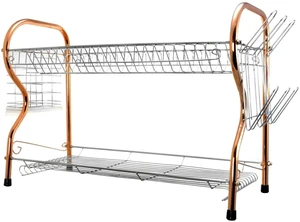 Better Chef 22-Inch Chrome Dish Rack With Copper Accents - Black Better Chef 22-Inch Chrome Dish Rack With Copper Accents - Black