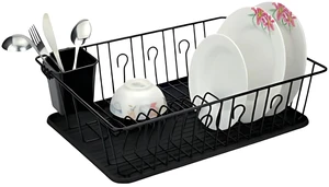 Better Chef 16-Inch Pvc (Anti-Bacterial) Coated Metal Dish Rack Drain Tray - Black Better Chef 16-Inch Pvc (Anti-Bacterial) Coated Metal Dish Rack Drain Tray - Black