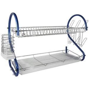 Better Chef 22-Inch 2-Tier Chrome Dish Rack Blue - Blue Better Chef 22-Inch 2-Tier Chrome Dish Rack Blue - Blue