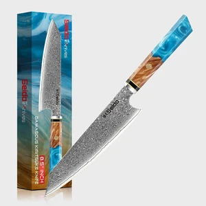 Seido Knives Kiritsuke Damascus Japanese Chef Knife - Sky Blue Seido Knives Kiritsuke Damascus Japanese Chef Knife - Sky Blue