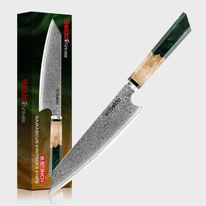 Seido Knives Kiritsuke Damascus Japanese Chef Knife - Green Seido Knives Kiritsuke Damascus Japanese Chef Knife - Green