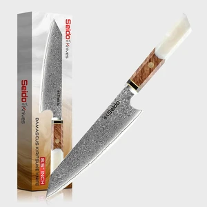 Seido Knives Kiritsuke Damascus Japanese Chef Knife - White Seido Knives Kiritsuke Damascus Japanese Chef Knife - White