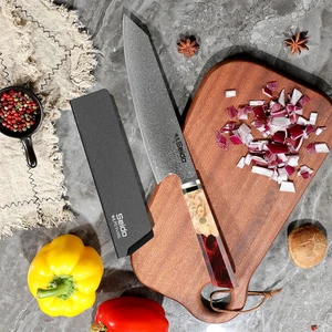 Seido Knives Kiritsuke Damascus Japanese Chef Knife - Red Seido Knives Kiritsuke Damascus Japanese Chef Knife - Red