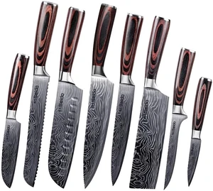Seido Knives Japanese Master Chef Knife Set 8-Piece - Brown, Silver Seido Knives Japanese Master Chef Knife Set 8-Piece - Brown, Silver